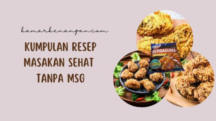 Resep makanan sehat tanpa MSG